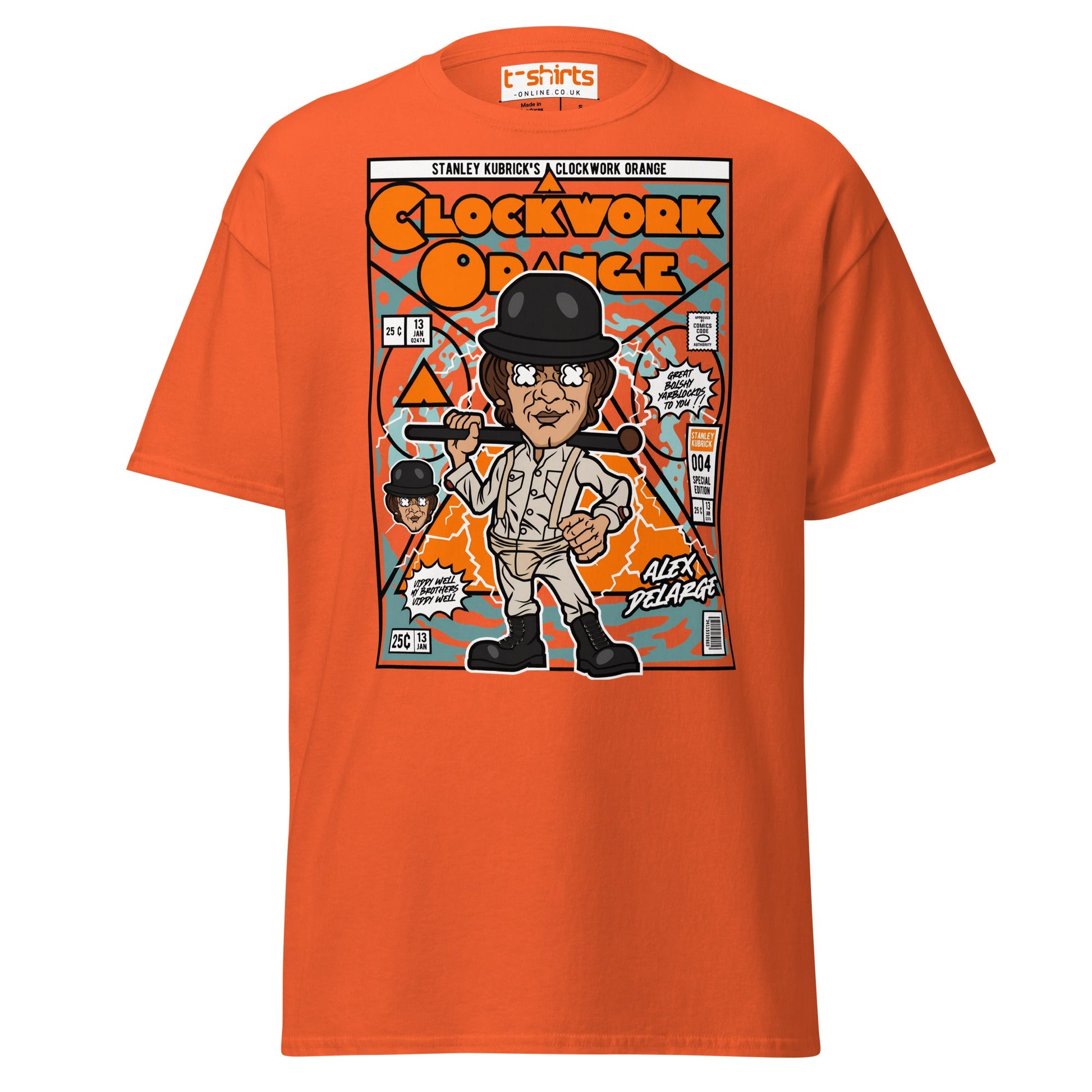 A Clockwork Orange Funko Style Alex DeLarge T-Shirt - Orange - T-Shirts Online
