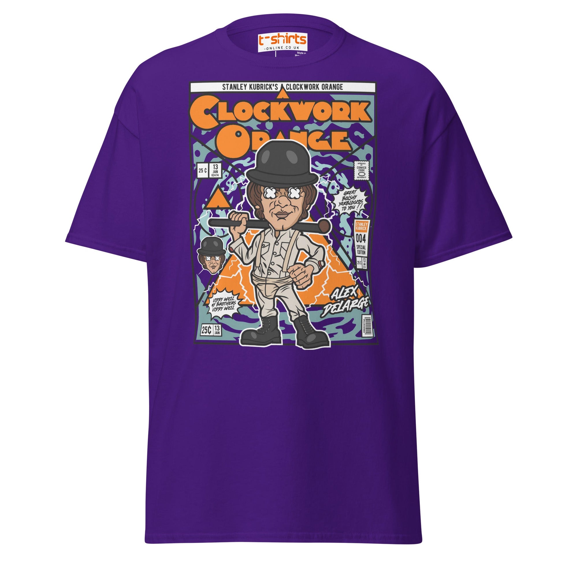 A Clockwork Orange Funko Style Alex DeLarge T-Shirt - Purple - T-Shirts Online