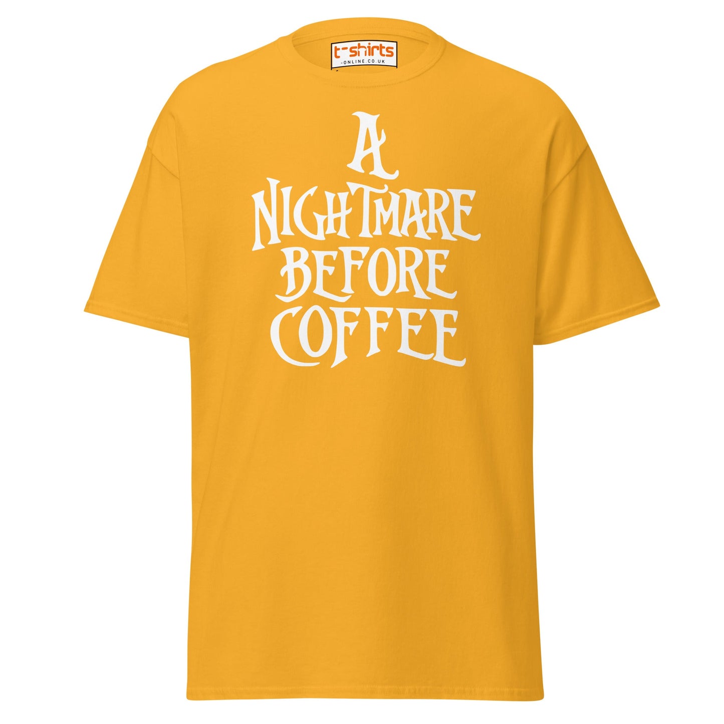 A Nightmare Before Coffee T-Shirt - Gold - T-Shirts Online