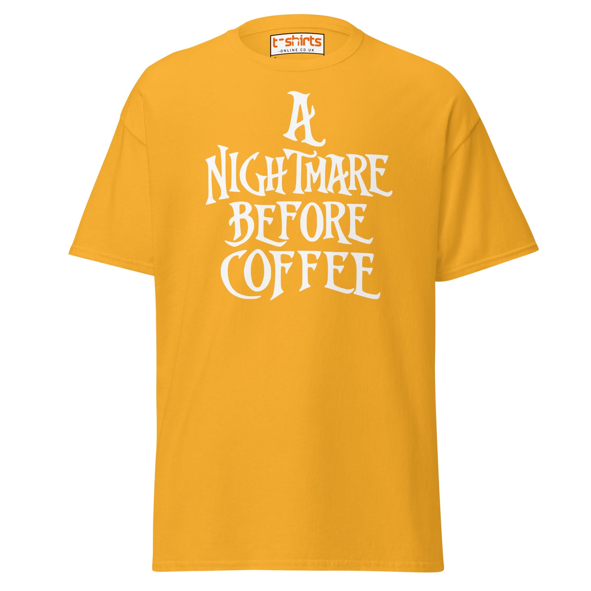 A Nightmare Before Coffee T-Shirt - Gold - T-Shirts Online