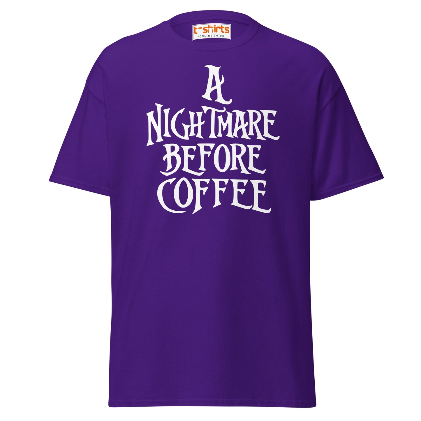 A Nightmare Before Coffee T-Shirt - Purple - T-Shirts Online