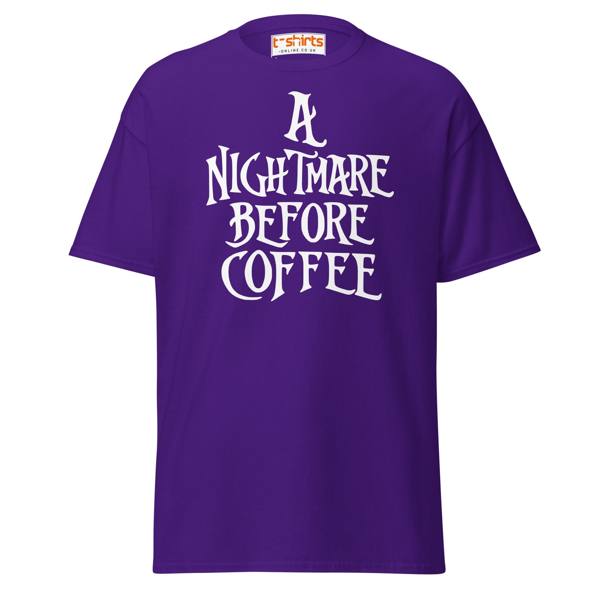 A Nightmare Before Coffee T-Shirt - Purple - T-Shirts Online