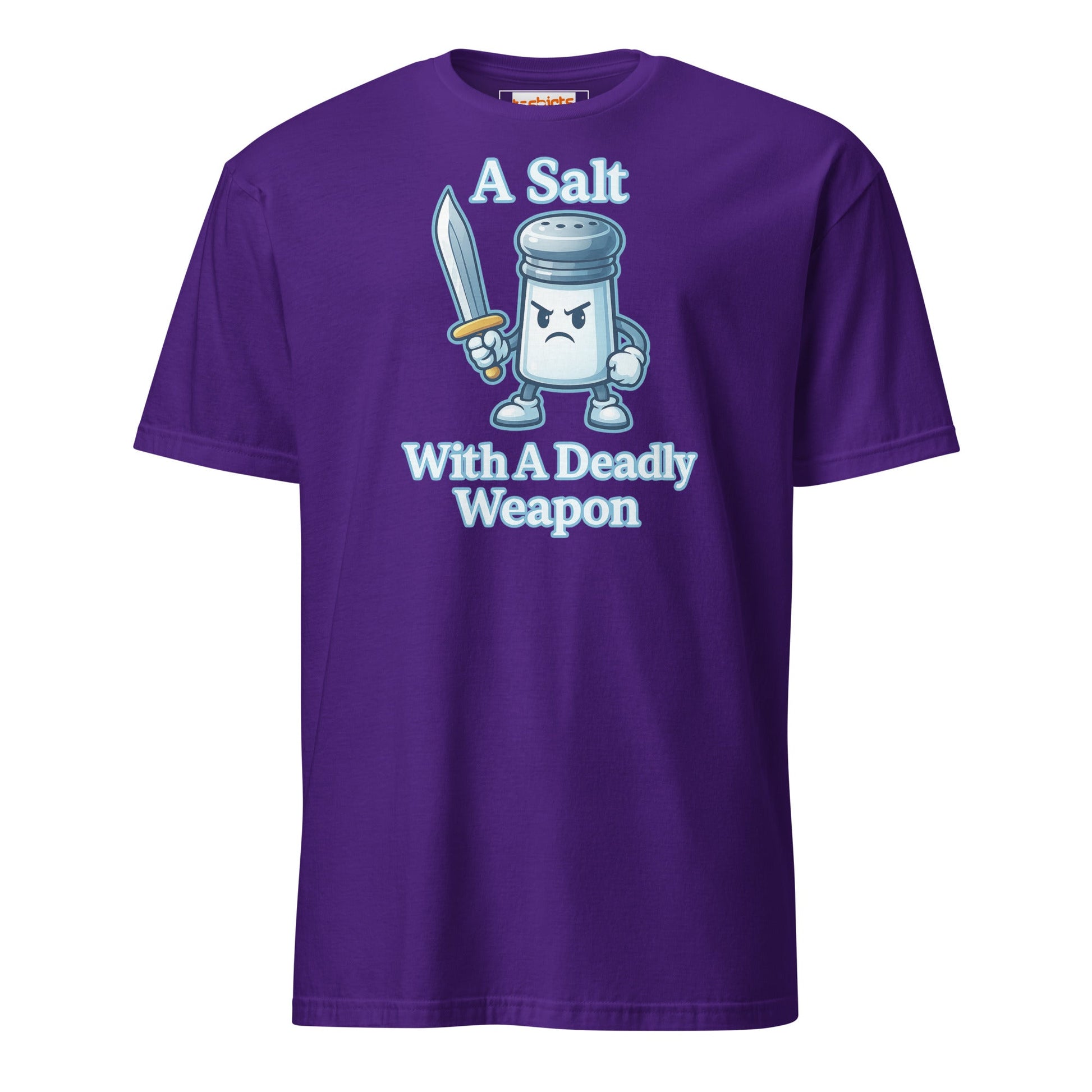 A Salt With a Deadly Weapon T-Shirt | Funny Pun Tee - Purple - T-Shirts Online