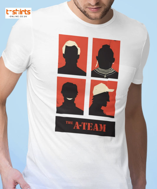 A - Team Silhouette T-Shirt – Retro Minimalist Design Tee - Black - T-Shirts Online