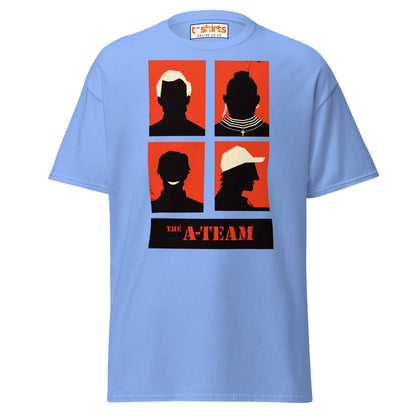 A - Team Silhouette T-Shirt – Retro Minimalist Design Tee - Carolina Blue - T-Shirts Online