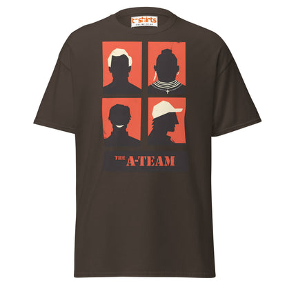 A - Team Silhouette T-Shirt – Retro Minimalist Design Tee - Dark Chocolate - T-Shirts Online