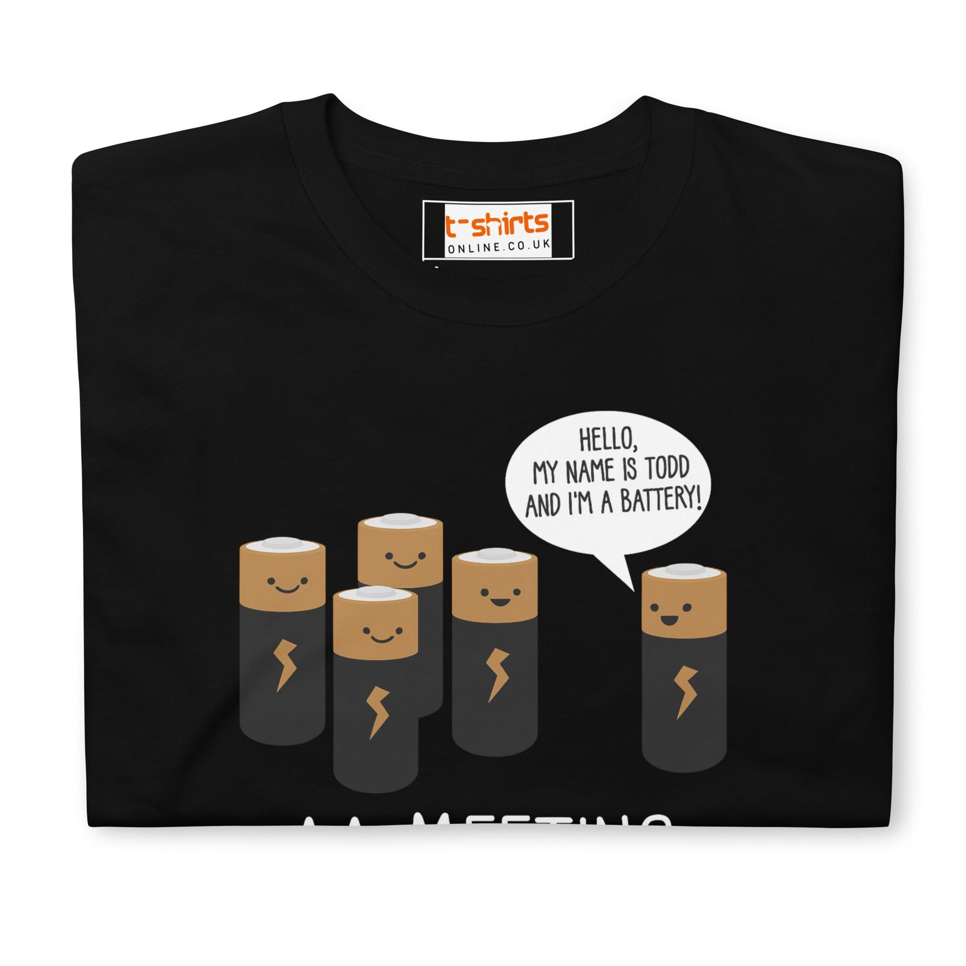 AA Battery Meeting T-Shirt | Funny Energy Tee - Black - T-Shirts Online
