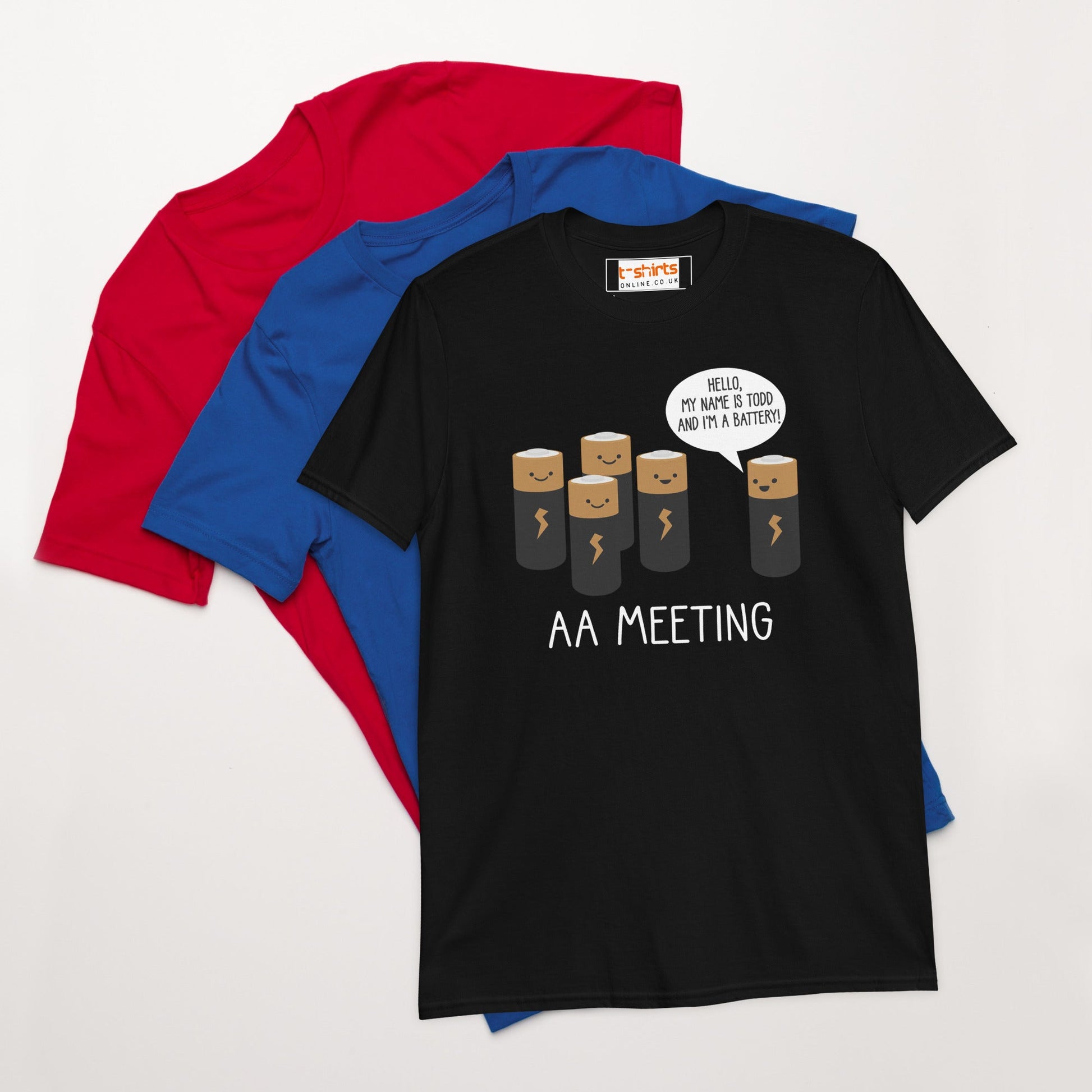 AA Battery Meeting T-Shirt | Funny Energy Tee - Black - T-Shirts Online