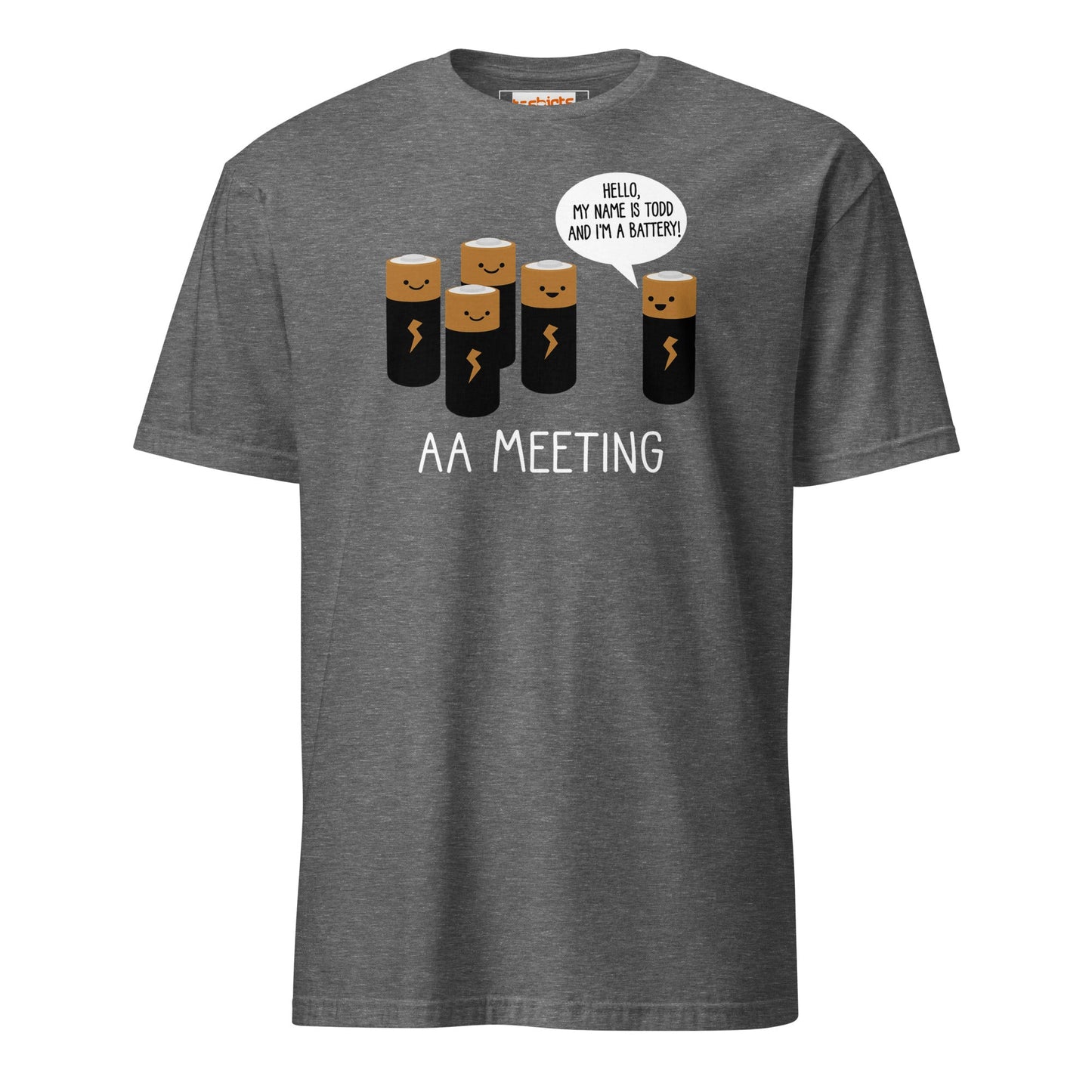 AA Battery Meeting T-Shirt | Funny Energy Tee - Graphite Heather - T-Shirts Online