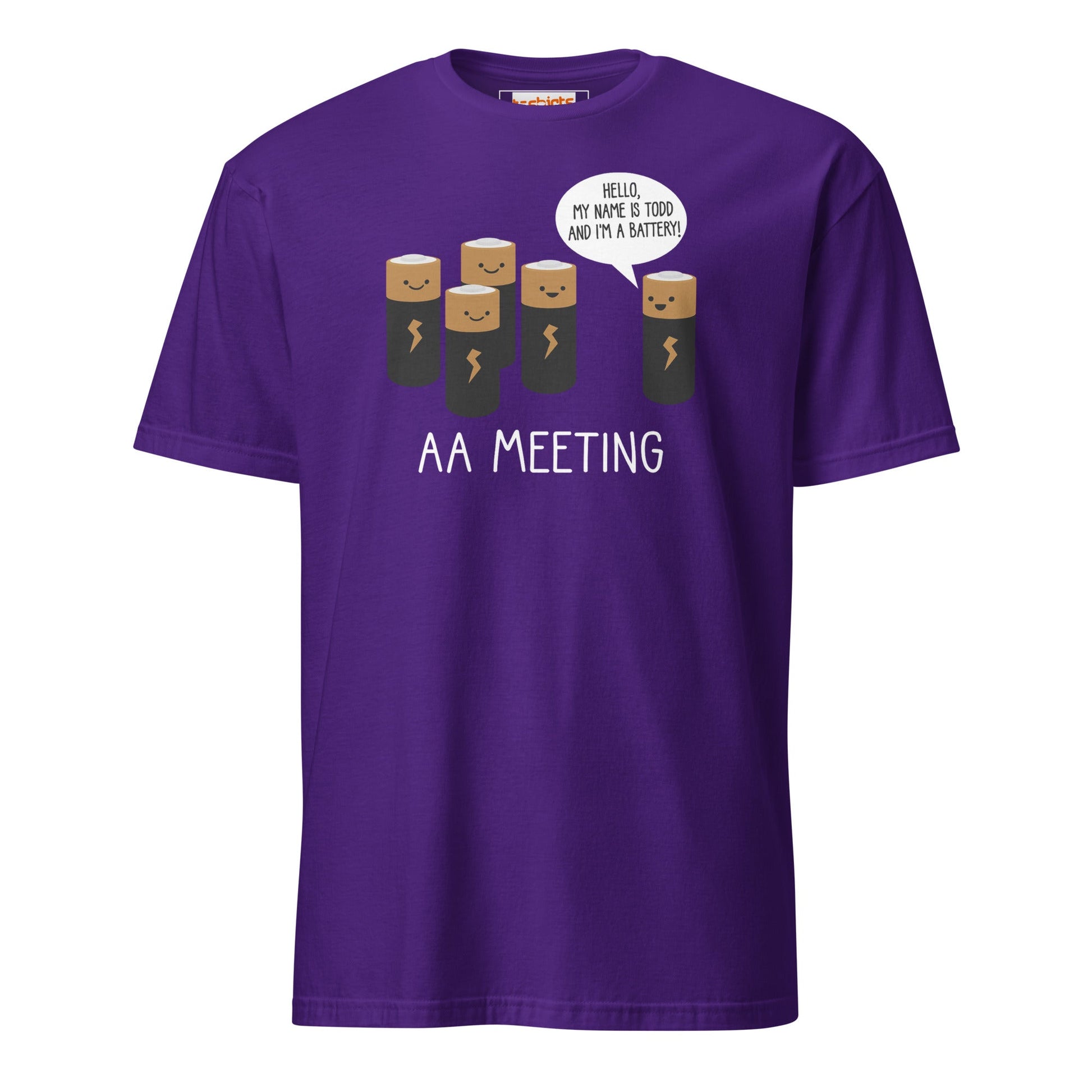 AA Battery Meeting T-Shirt | Funny Energy Tee - Purple - T-Shirts Online