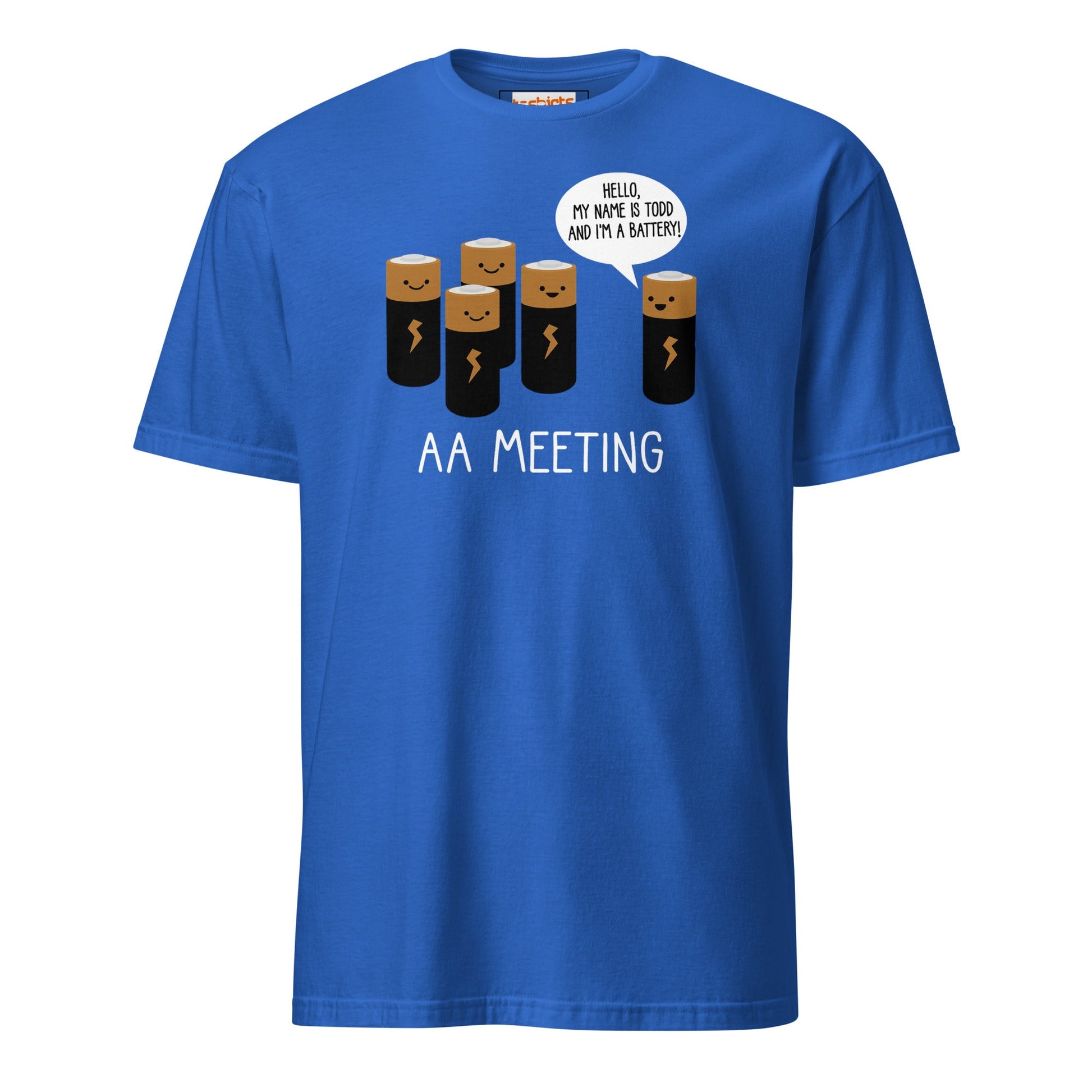 AA Battery Meeting T-Shirt | Funny Energy Tee - Royal - T-Shirts Online