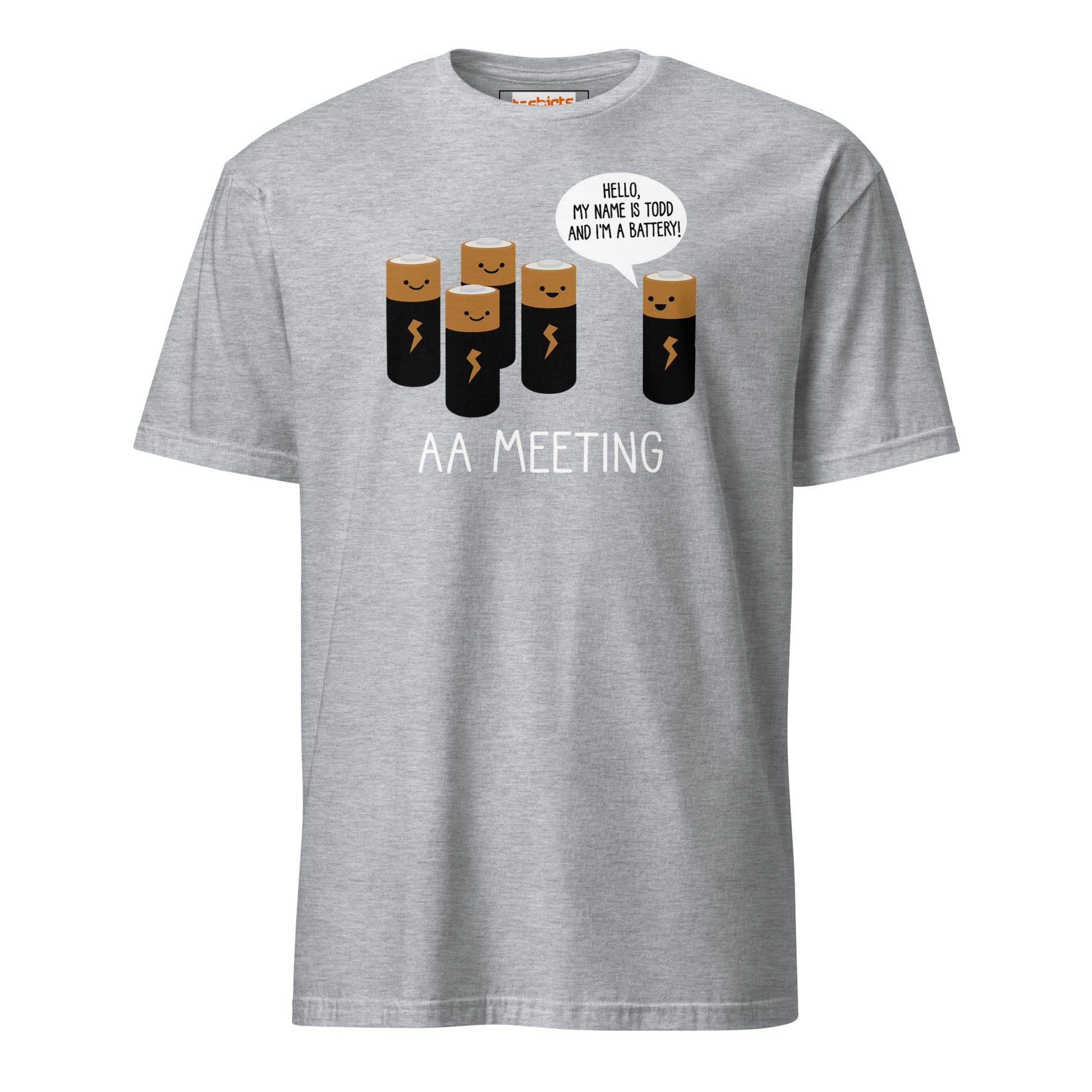AA Battery Meeting T-Shirt | Funny Energy Tee - Sport Grey - T-Shirts Online