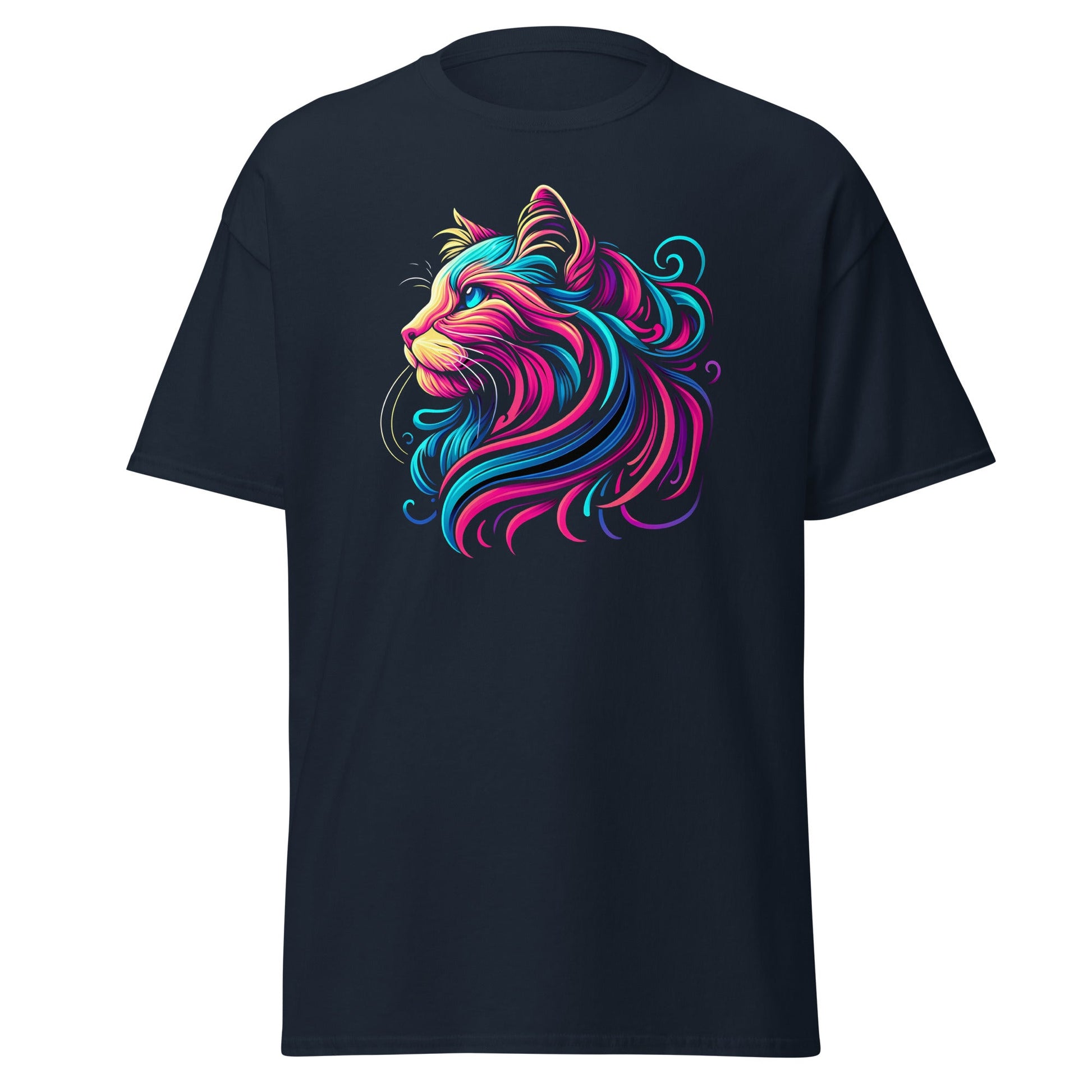 Abstract Cat | Abstract T-Shirt - Navy - T-Shirts Online