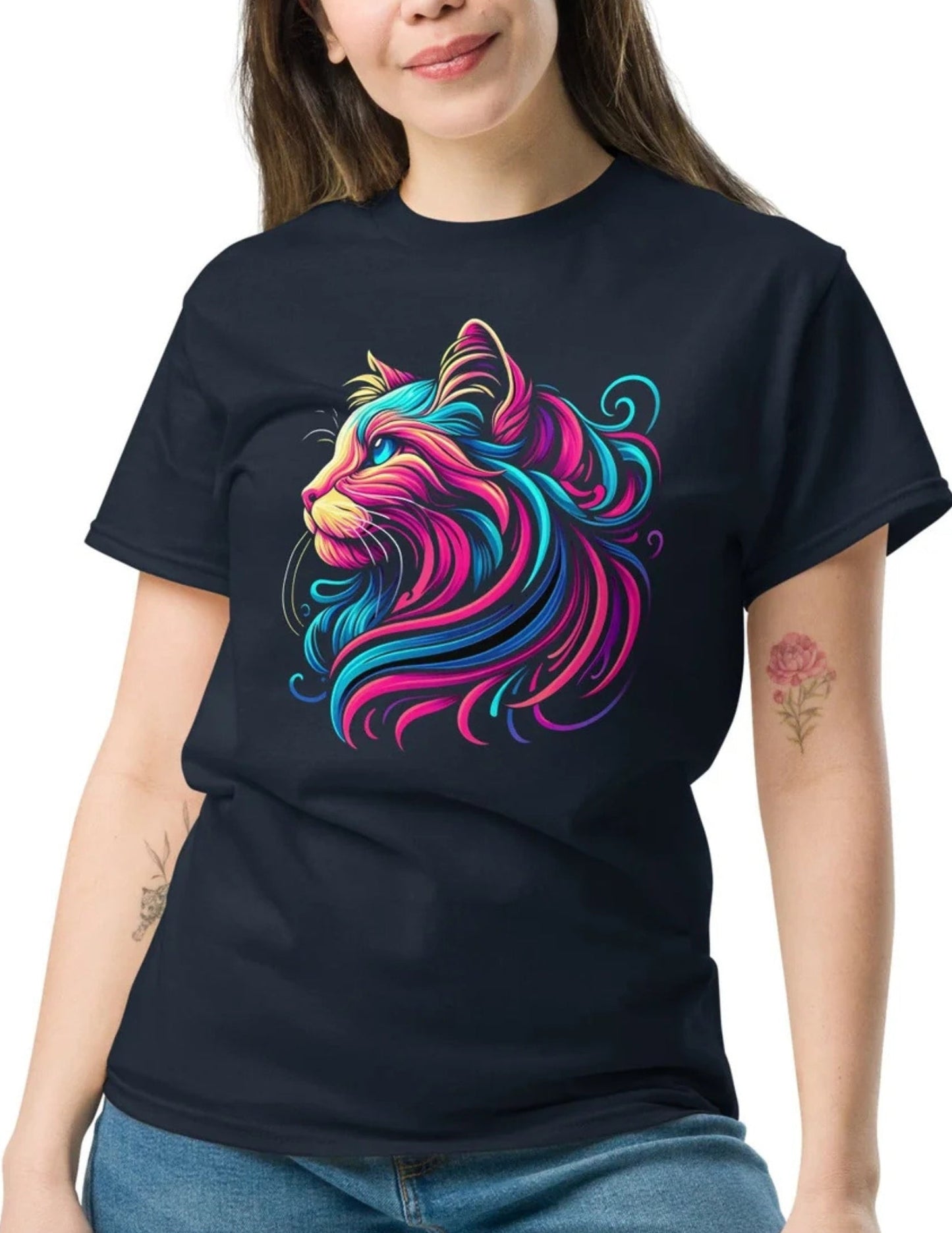 Abstract Cat | Abstract T-Shirt - Black - T-Shirts Online