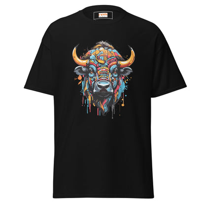 Abstract Cow | Highland Cow T-Shirt - Black - T-Shirts Online