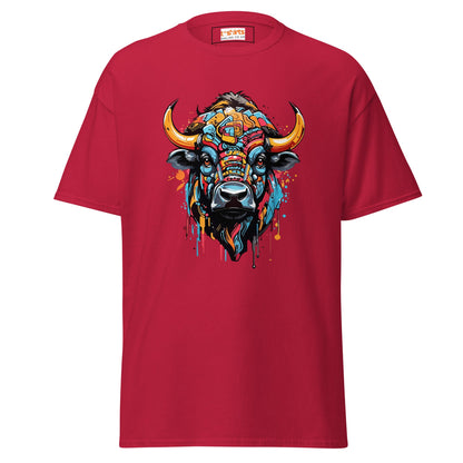 Abstract Cow | Highland Cow T-Shirt - Cardinal - T-Shirts Online