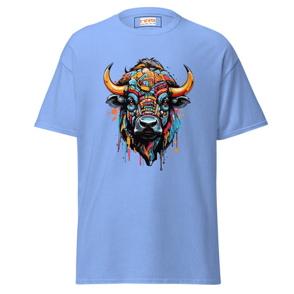 Abstract Cow | Highland Cow T-Shirt - Carolina Blue - T-Shirts Online