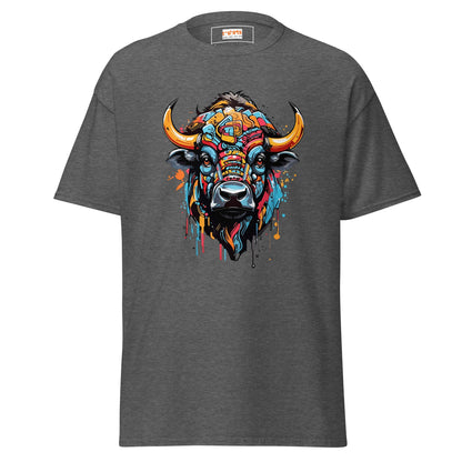 Abstract Cow | Highland Cow T-Shirt - Dark Heather - T-Shirts Online
