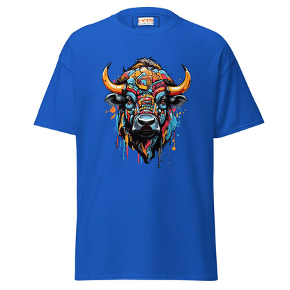 Abstract Cow | Highland Cow T-Shirt - Royal - T-Shirts Online