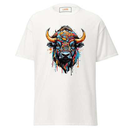 Abstract Cow | Highland Cow T-Shirt - White - T-Shirts Online