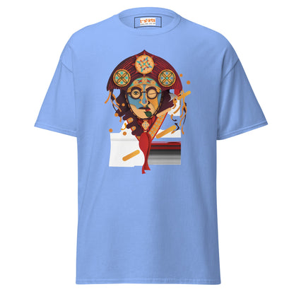 Abstract Face | Unusual T-Shirt - Carolina Blue - T-Shirts Online