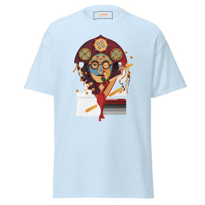 Abstract Face | Unusual T-Shirt - Light Blue - T-Shirts Online