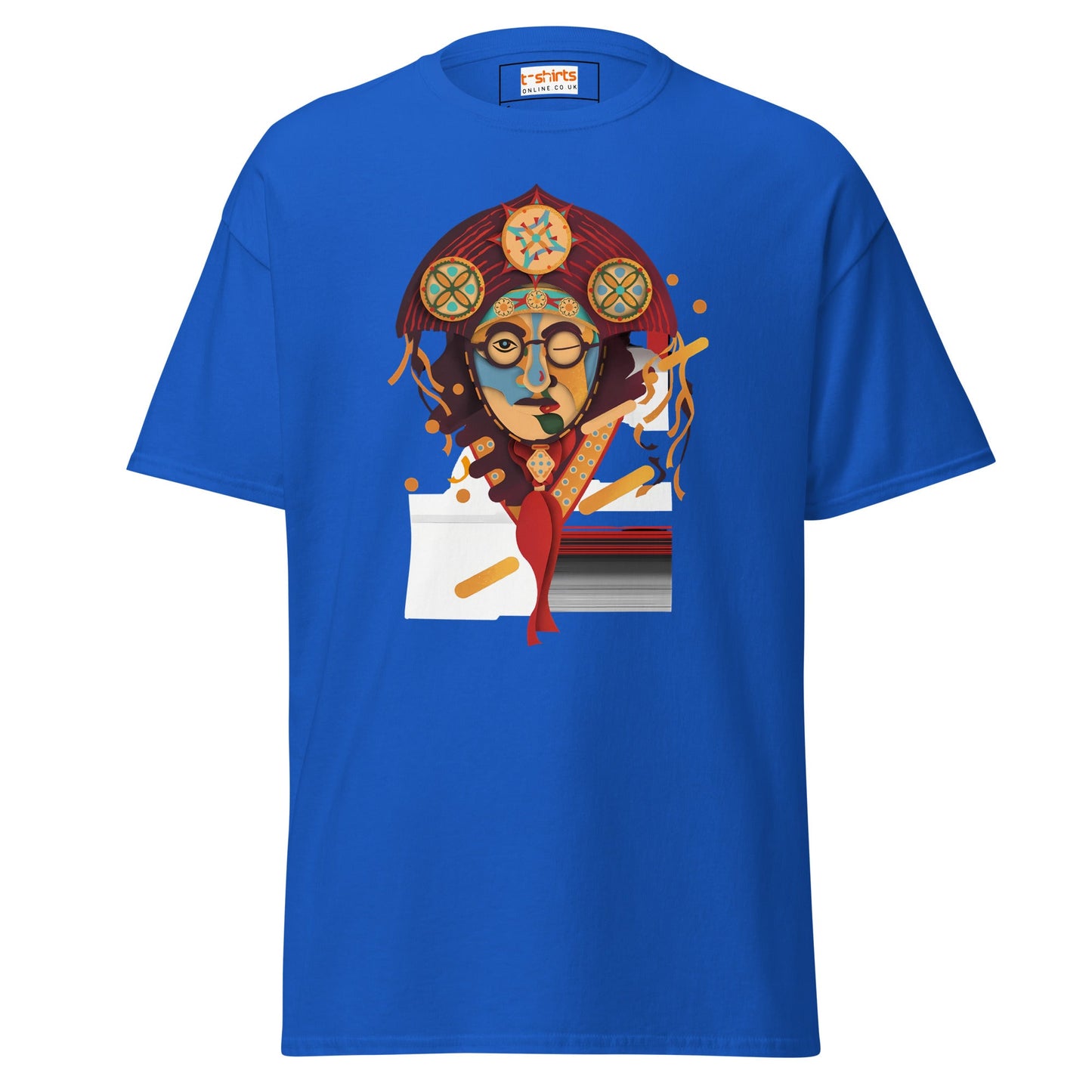 Abstract Face | Unusual T-Shirt - Royal - T-Shirts Online