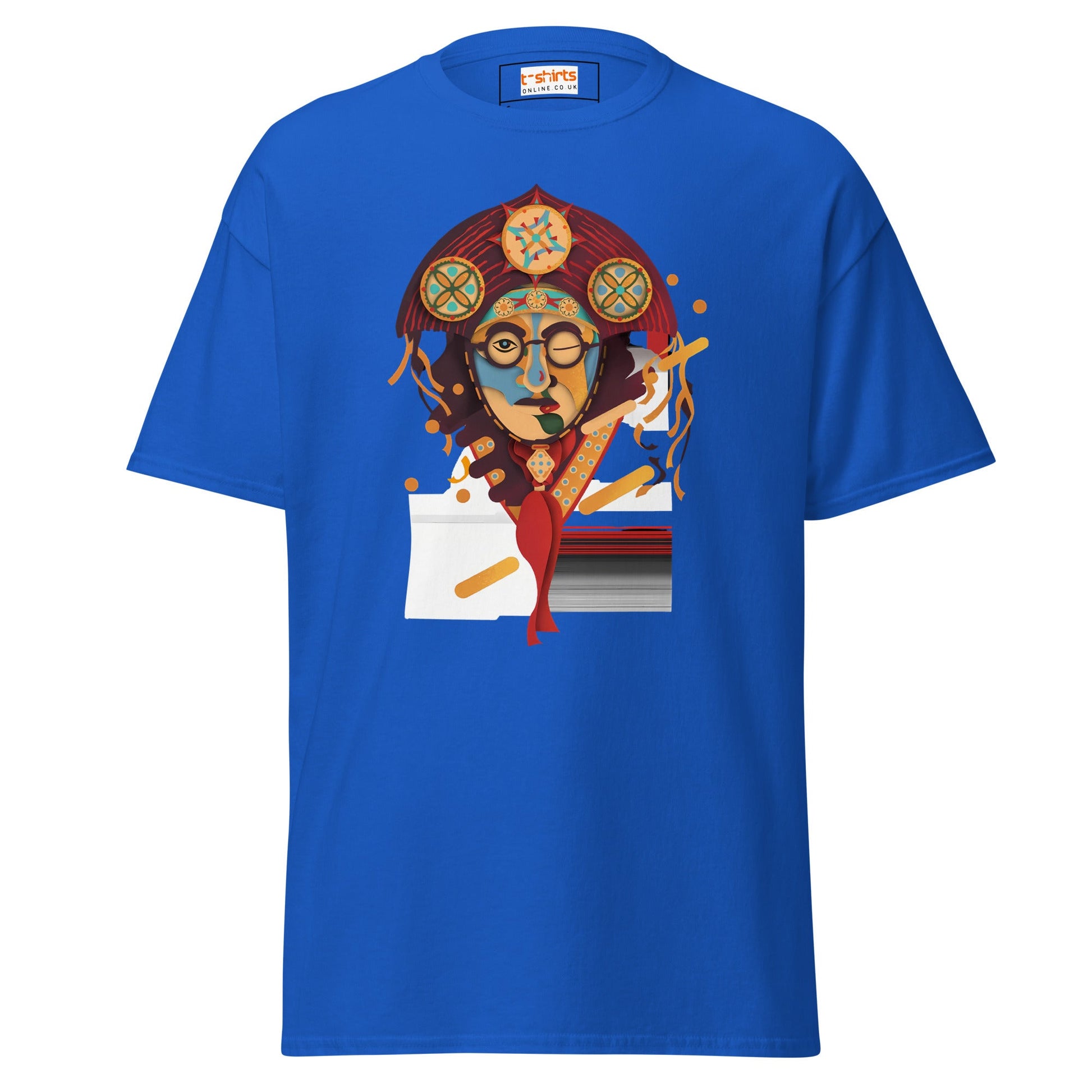 Abstract Face | Unusual T-Shirt - Royal - T-Shirts Online