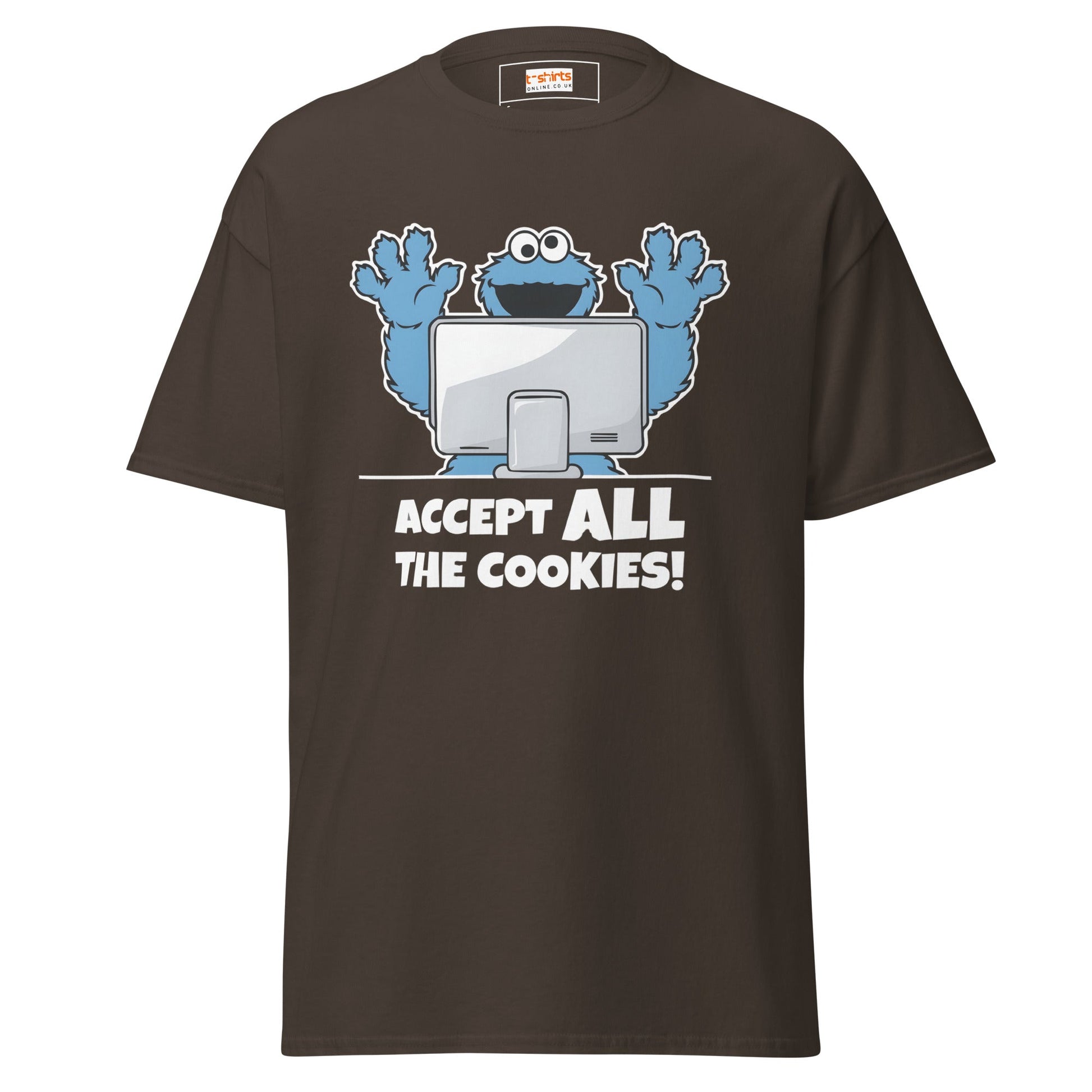 Accept All The Cookies | TV Comedy T-Shirt - Dark Chocolate - T-Shirts Online