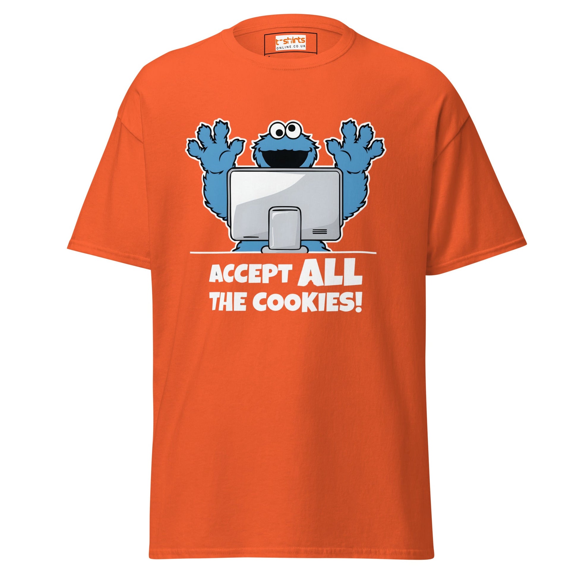 Accept All The Cookies | TV Comedy T-Shirt - Orange - T-Shirts Online