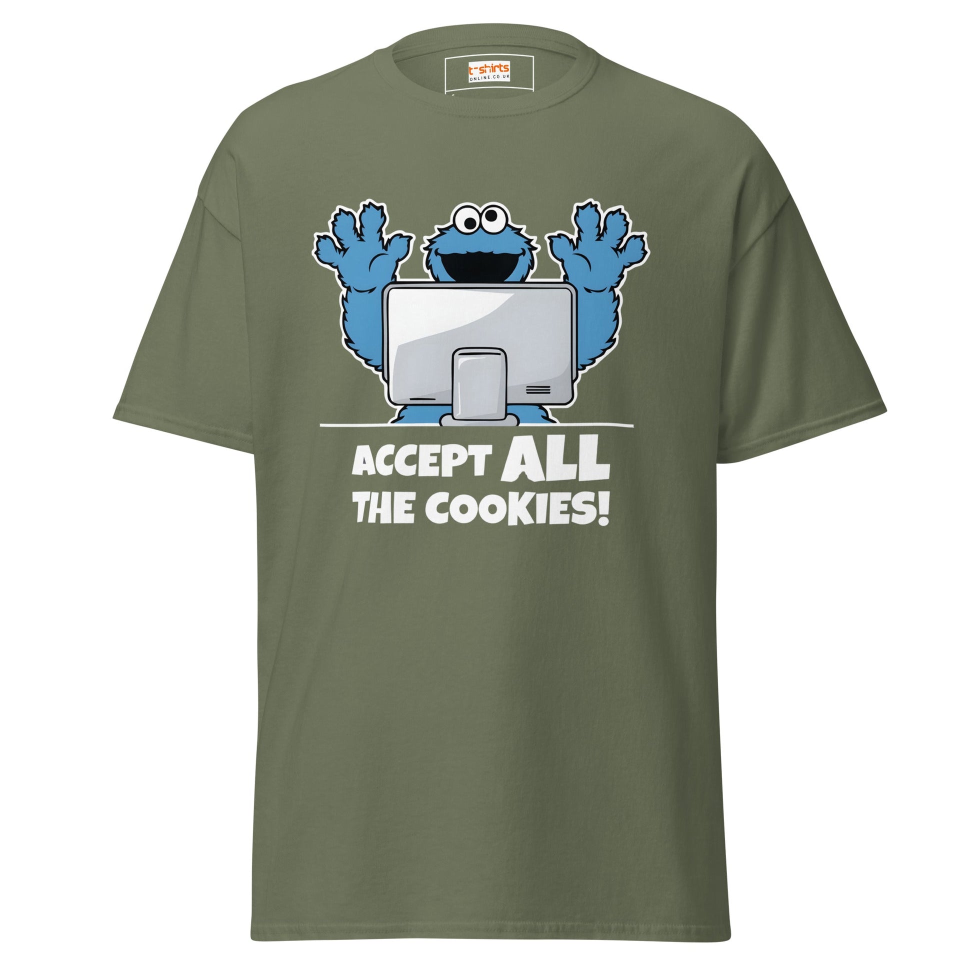 Accept All The Cookies | TV Comedy T-Shirt - Military Green - T-Shirts Online
