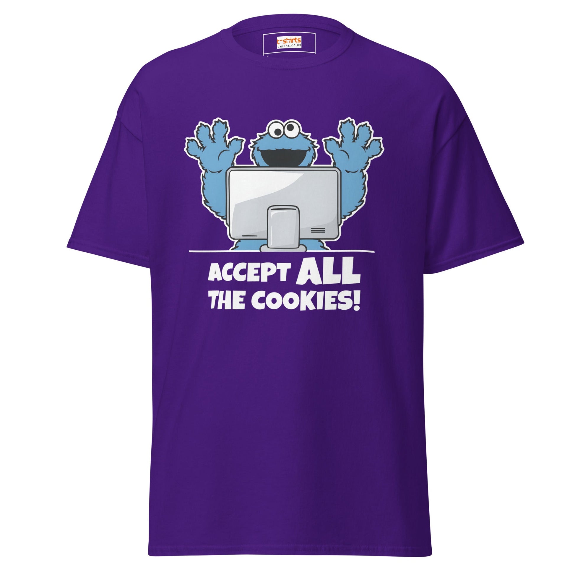 Accept All The Cookies | TV Comedy T-Shirt - Purple - T-Shirts Online