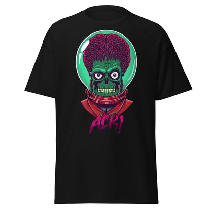ACK Mars Attacks Alien T-Shirt | Retro Sci - Fi Tee - Black - T-Shirts Online