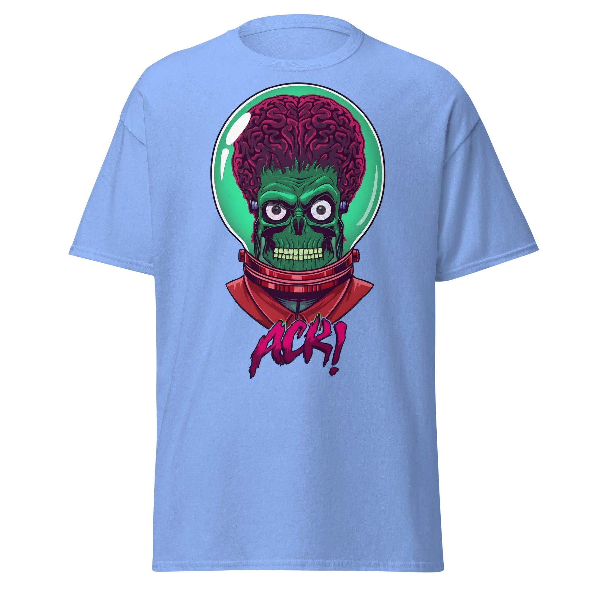ACK Mars Attacks Alien T-Shirt | Retro Sci - Fi Tee - Carolina Blue - T-Shirts Online