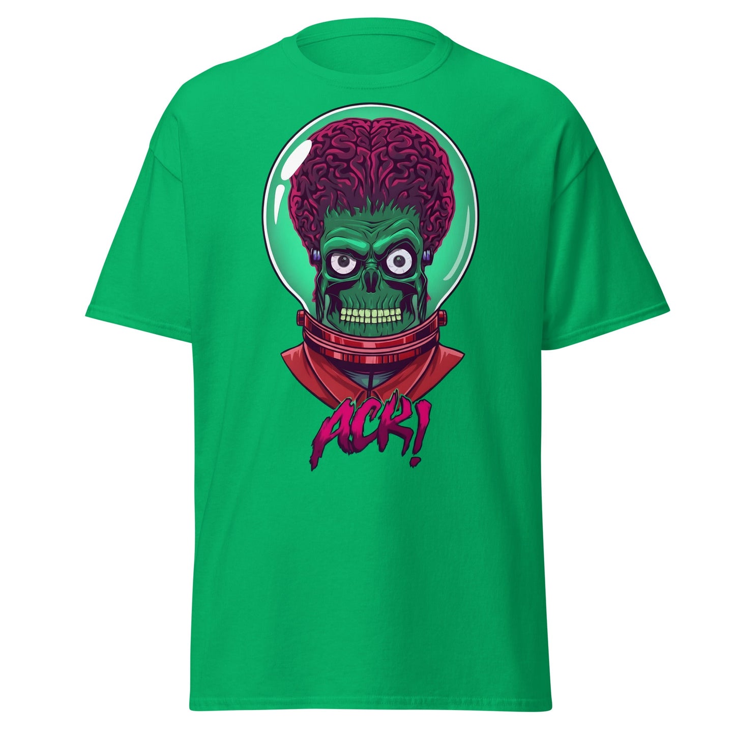 ACK Mars Attacks Alien T-Shirt | Retro Sci - Fi Tee - Irish Green - T-Shirts Online