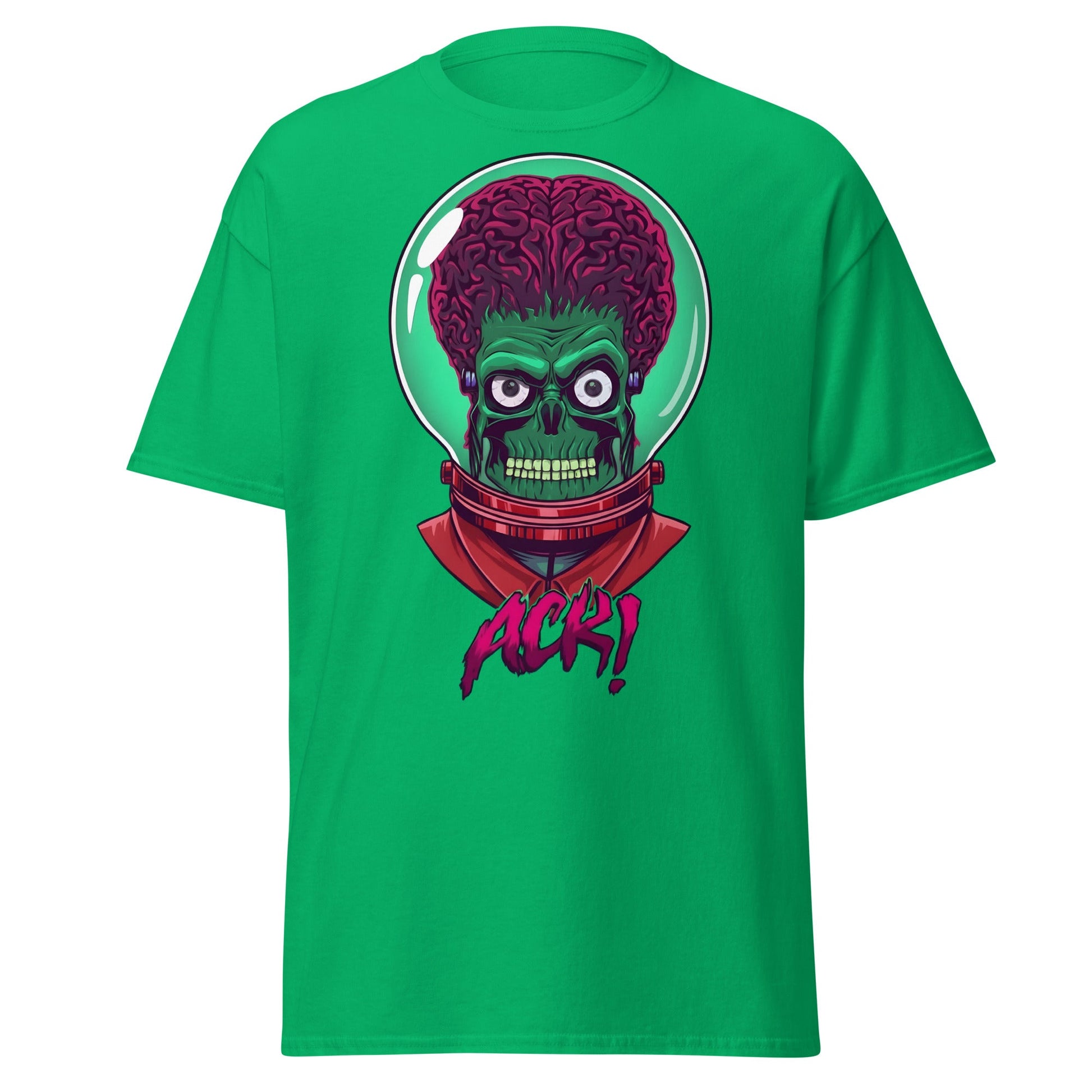 ACK Mars Attacks Alien T-Shirt | Retro Sci - Fi Tee - Irish Green - T-Shirts Online