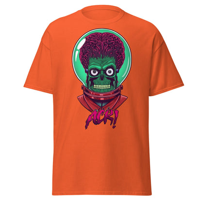 ACK Mars Attacks Alien T-Shirt | Retro Sci - Fi Tee - Orange - T-Shirts Online