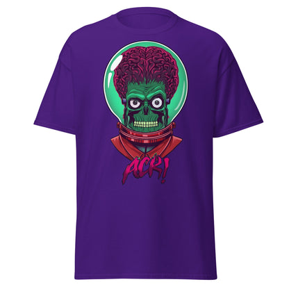 ACK Mars Attacks Alien T-Shirt | Retro Sci - Fi Tee - Purple - T-Shirts Online
