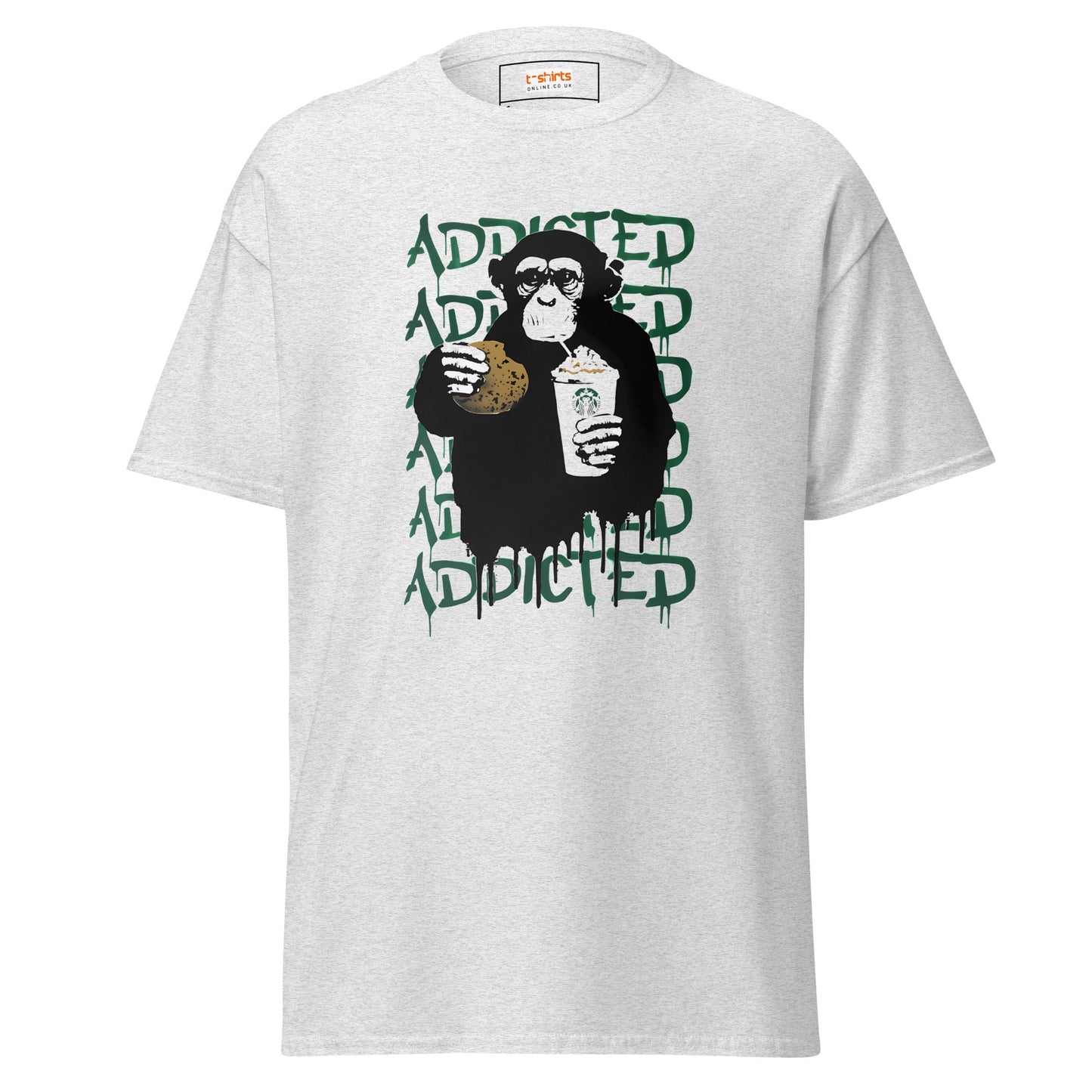Addicted | Banksy Inspired T-Shirt - Ash - T-Shirts Online
