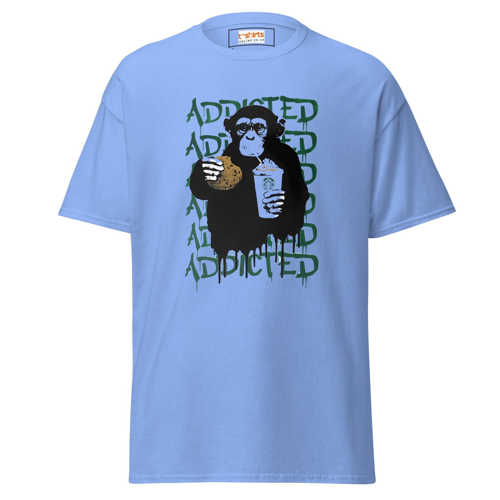 Addicted | Banksy Inspired T-Shirt - Carolina Blue - T-Shirts Online