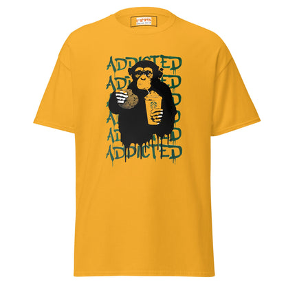Addicted | Banksy Inspired T-Shirt - Gold - T-Shirts Online