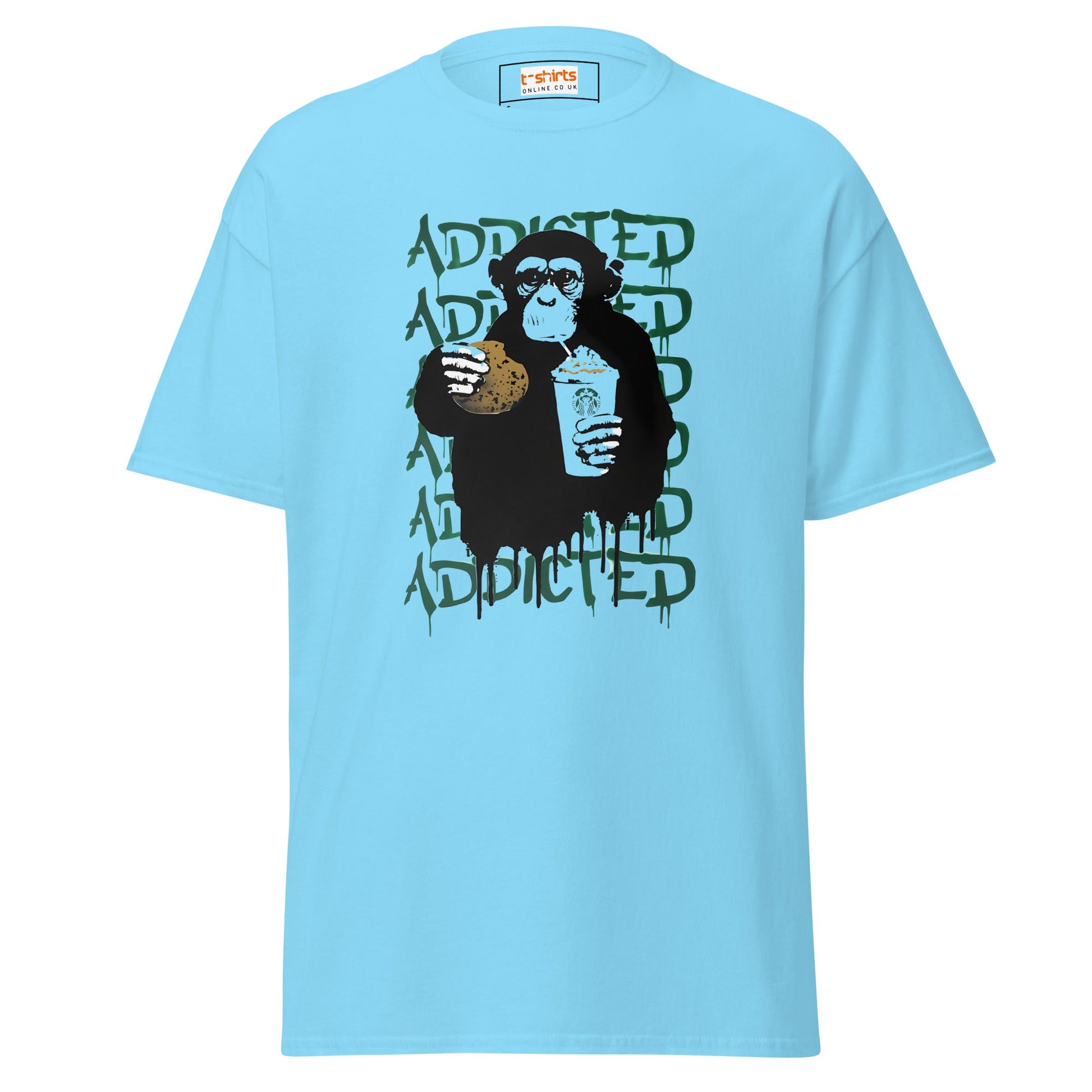 Addicted | Banksy Inspired T-Shirt - Sky - T-Shirts Online