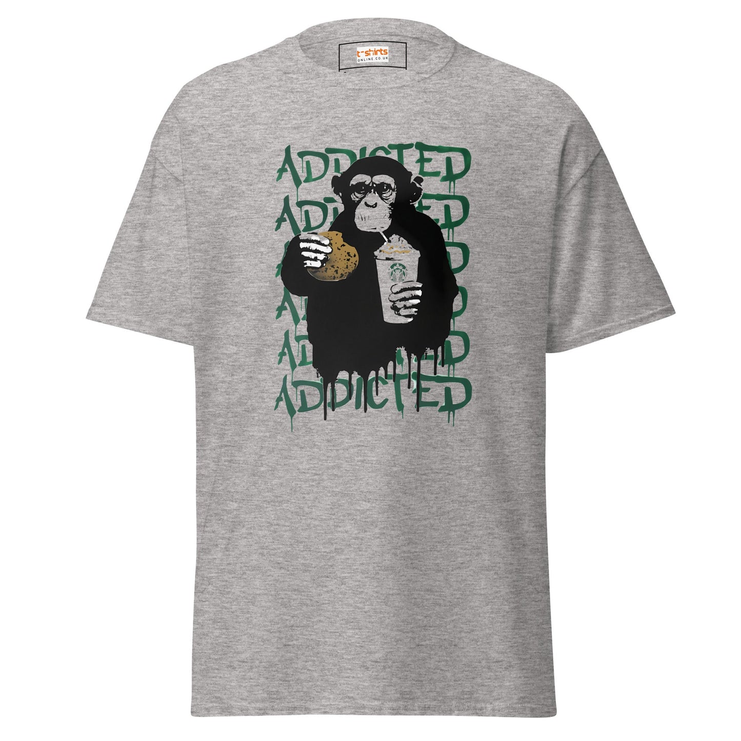 Addicted | Banksy Inspired T-Shirt - Sport Grey - T-Shirts Online