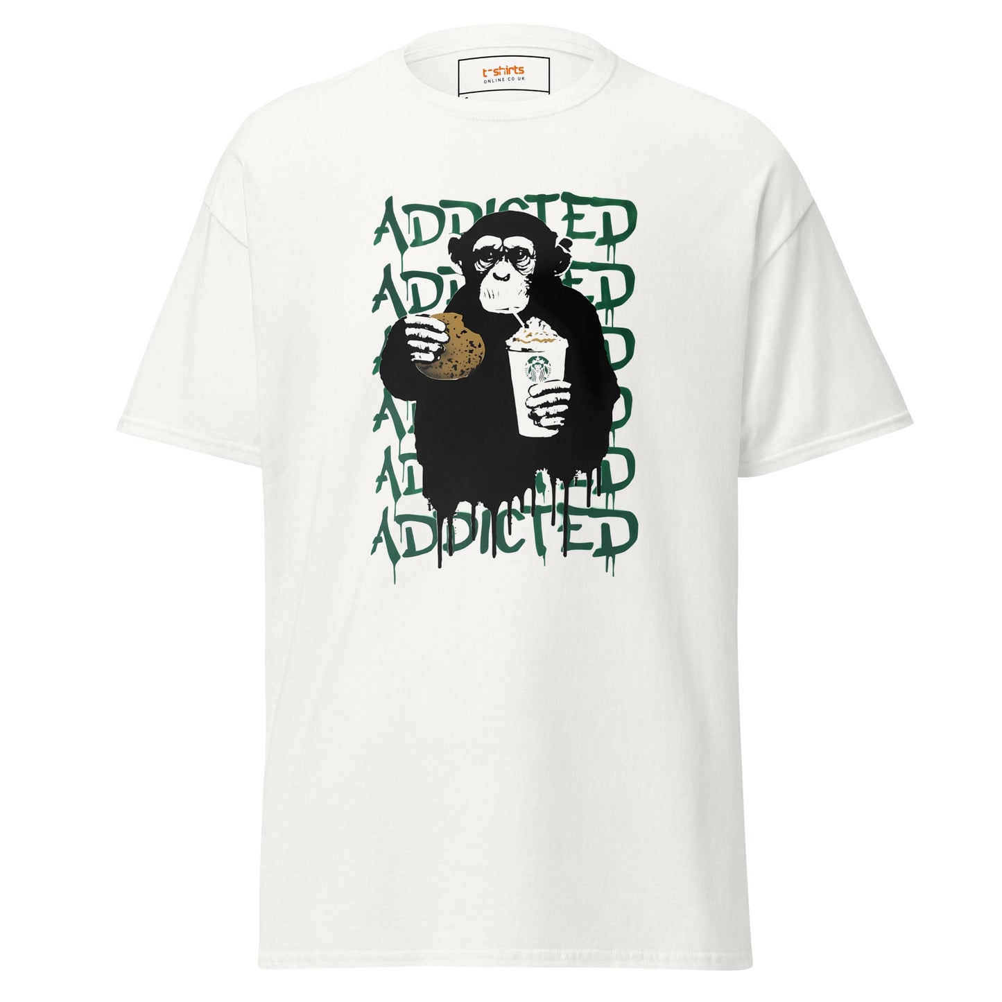 Addicted | Banksy Inspired T-Shirt - White - T-Shirts Online