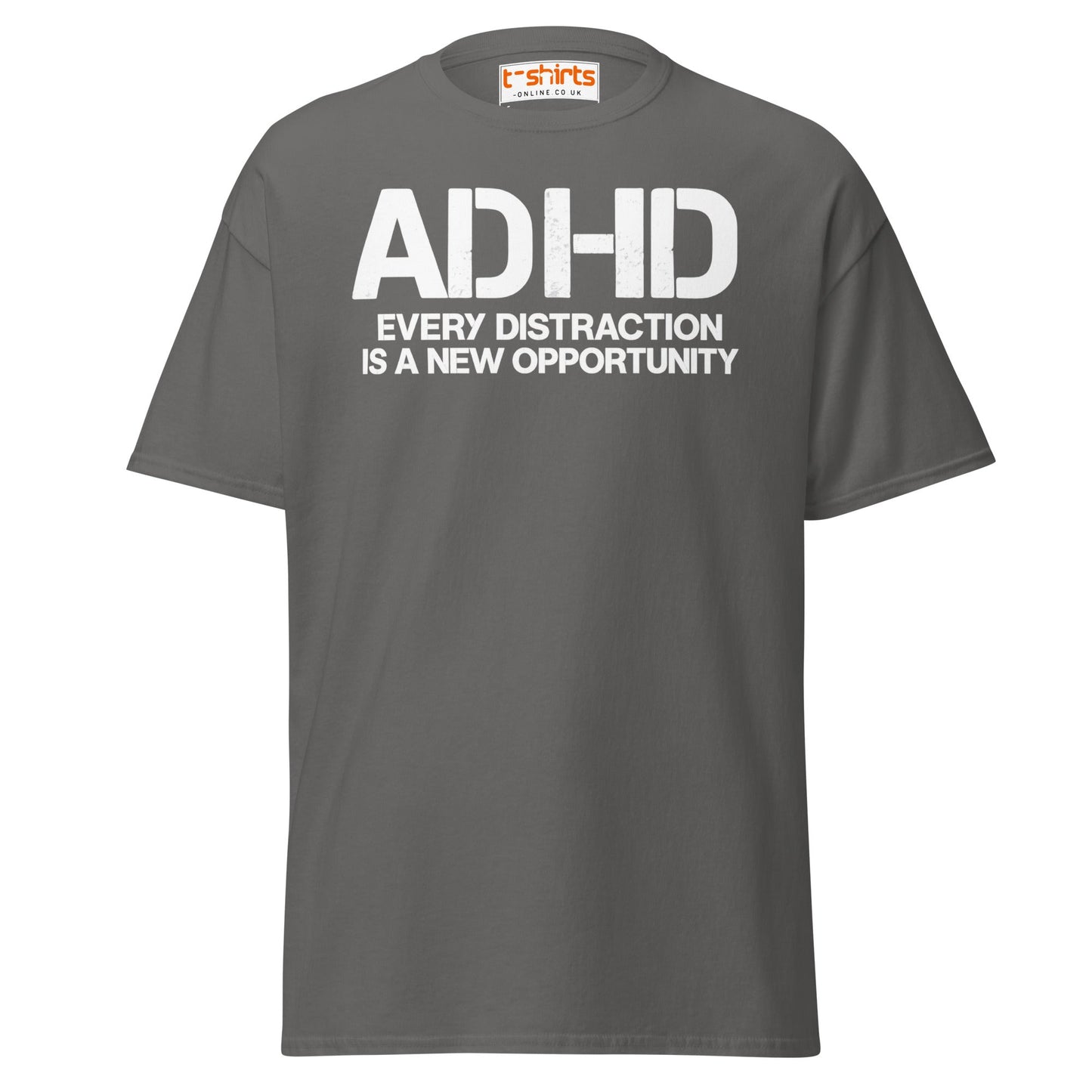 ADHD Distraction Opportunity Funny T-Shirt - Charcoal - T-Shirts Online