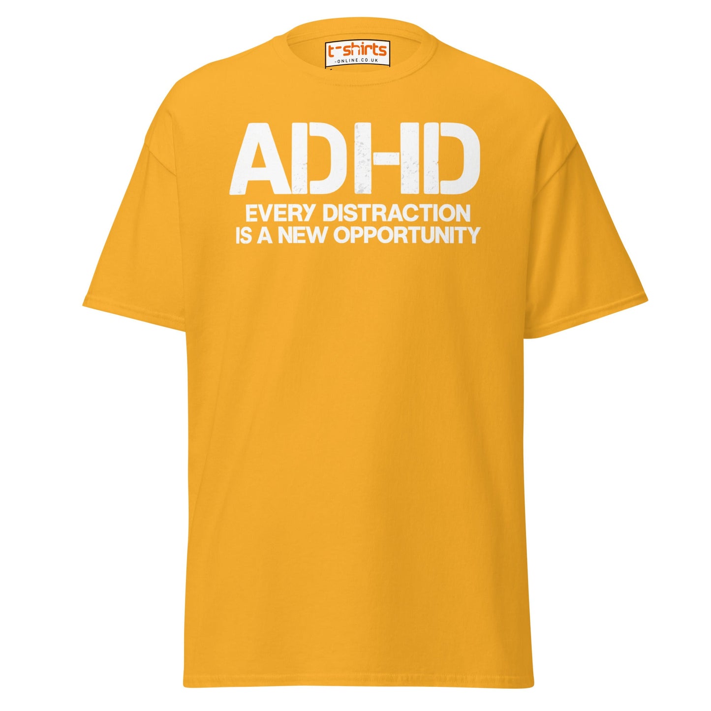ADHD Distraction Opportunity Funny T-Shirt - Gold - T-Shirts Online