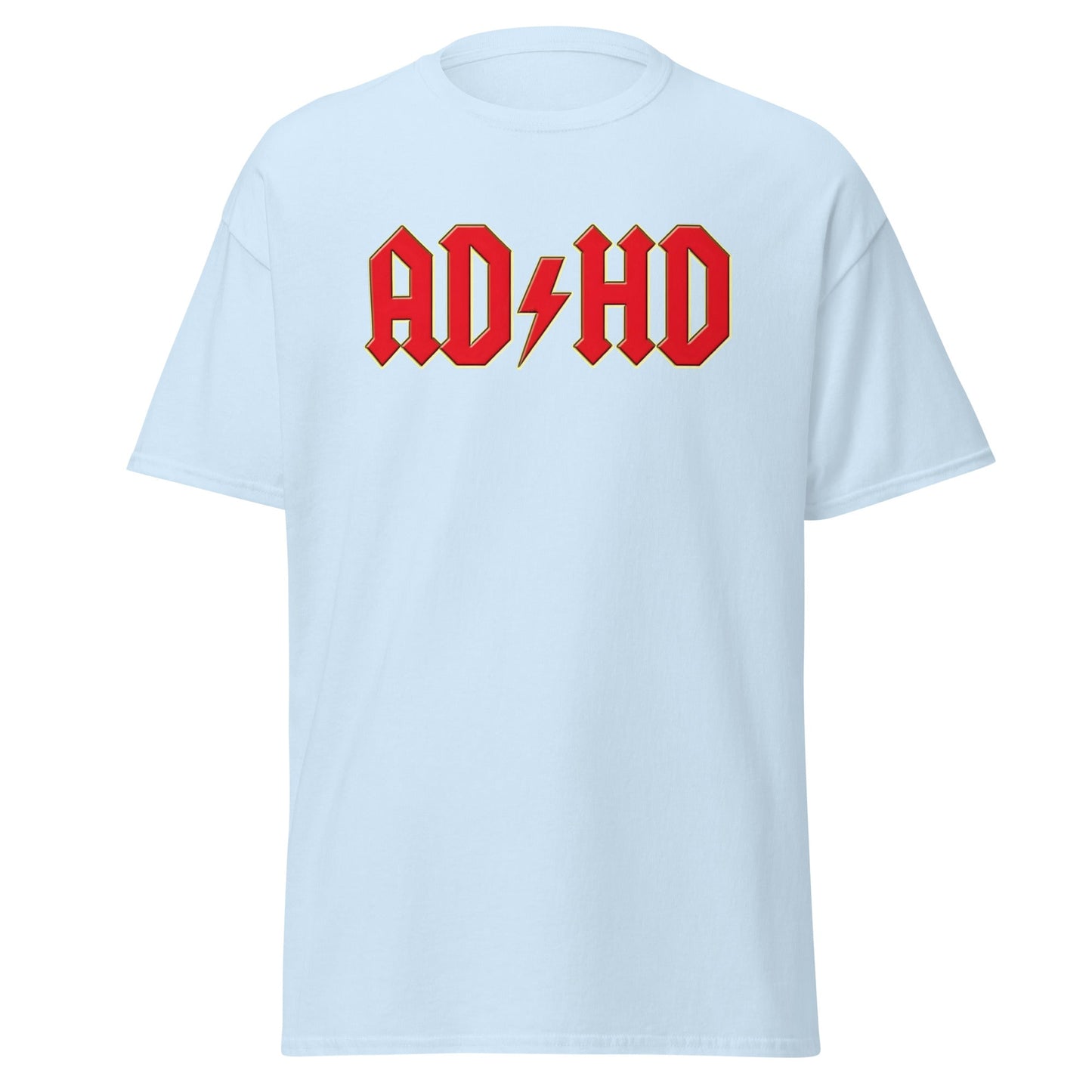 AD/HD Rock Logo T-Shirt - Funny Heavy Metal Style Tee - Light Blue - T-Shirts Online