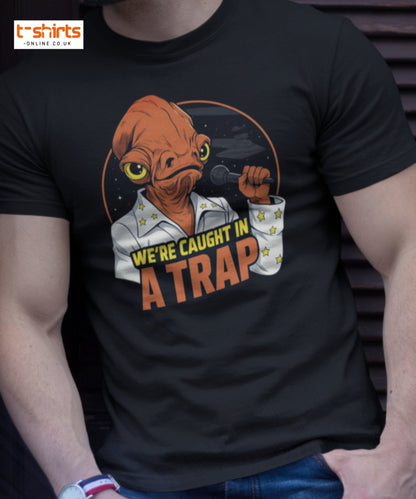 Admiral Ackbar Elvis “Caught in a Trap” Funny Tee - Black - T-Shirts Online