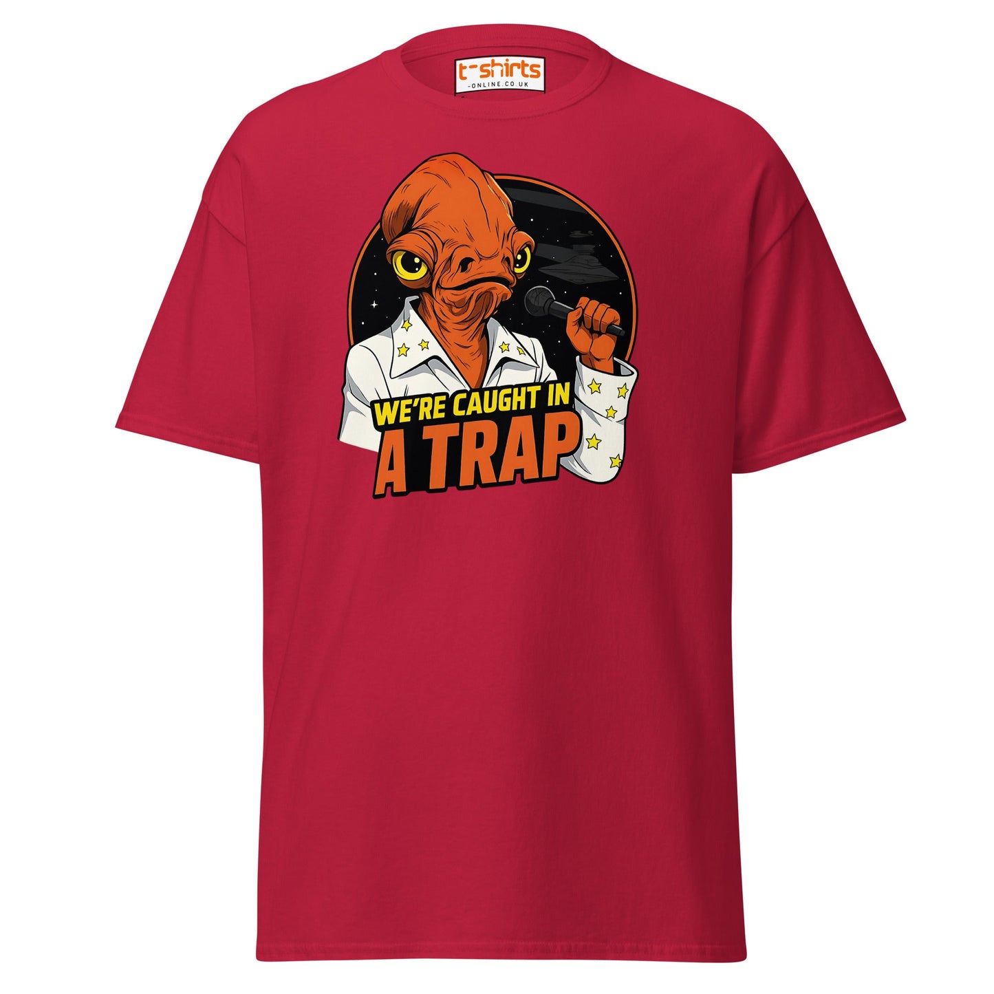 Admiral Ackbar Elvis “Caught in a Trap” Funny Tee - Cardinal - T-Shirts Online