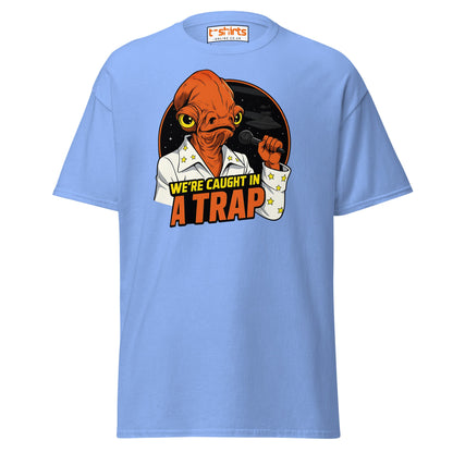 Admiral Ackbar Elvis “Caught in a Trap” Funny Tee - Carolina Blue - T-Shirts Online